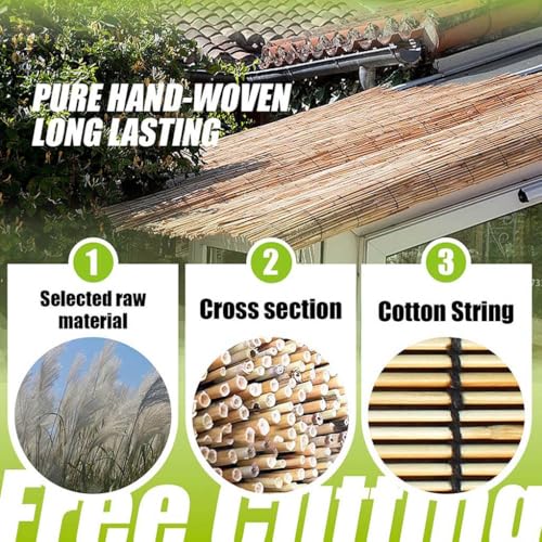 Patio Shades Roll Up Outdoor, Bamboo Blinds for Outdoor Patio, Thernal Insulated Shading Reed Blinds, Blackout Bamboo Shade, Privacy Screen, 24″ 30″ 34″ 36″ 39″ 43″ 48″ 51″ 55″ 70″ Width - size: 34"W x 47"H
