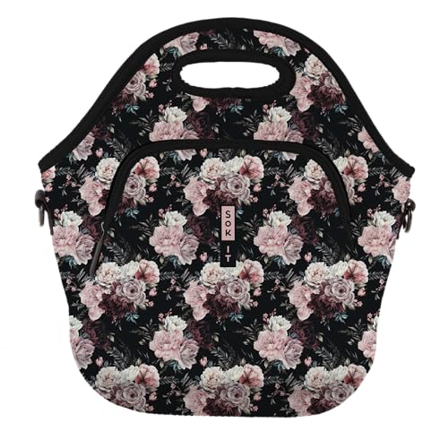 Sok It LunchTote Zippered Bag Insulated Neoprene Caddy (Bloom at Night, X-Large 6.5 Quart Lunch Tote) - color: Bloom at Night, size: X-Large 6.5 Quart Lunch Tote