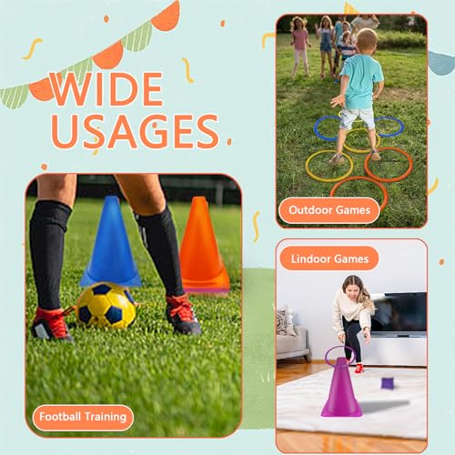 3 in 1 Carnival Games Set,39PCS Soft Plastic Cones Cornhole Bean Bags Ring Toss Game,Carnival Combo Set Toss Games for Kids Adult Birthday Party Indoor Outdoor Games Supplies,Yard Lawn Games