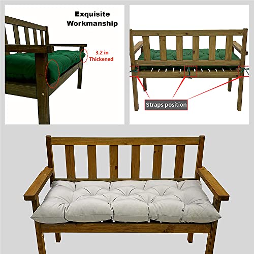 Srutirbo Waterproof Outdoor Bench Cushion, 48"x20", Swing Cushion Patio Furniture Cushions 3 Seater, for Garden Patio Furniture Lounger Bench (Light Grey, 48x20 in) - color: Light Grey