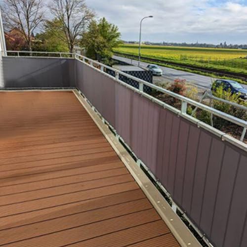 3'3 x 10' Aiwi Space 100% Solid Non-See-Through Privacy Fence Screen, Department Balcony Privacy Fence, Garden Privacy Fence Panel, Light Gray - color: Light Gray, size: 3.3' x 10'