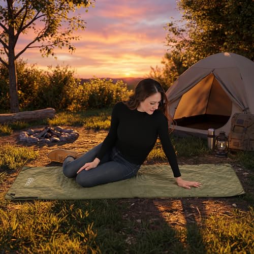 Electric Heated Blanket – Waterproof for Outdoor Camping, Cordless Heating with 3 Heat Levels, Portable Travel Cover w/Storage Bag, Electric Blanket & Battery Heated Blanket (Power Bank Not Included) - color: Green