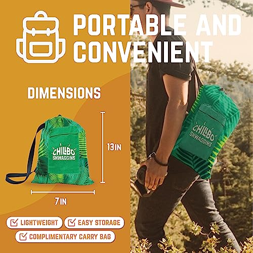 Chillbo Inflatable Couch – Unique Designs - No-Pump Setup, Ripstop Polyester, Stability Pegs, Fun Prints - Portable Air Inflatable Lounger for Beach, Camping, Festivals, and Tailgating - color: Green Leaf, size: Large