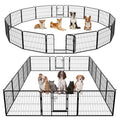FDW Dog Playpen Dog Pen Dog Kennel 16 Panels 24 Inch Height Indoor Outdoor Folding Metal Portable Puppy Exercise Pen Heavy Duty Dog Fence for Yard Camping,Black - style: 16 Panels