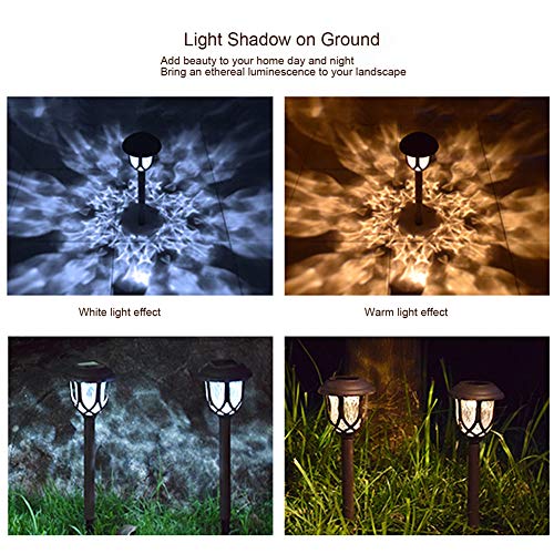 EXCMARK 10 Pack Solar Lights Outdoor Decorative Garden Yard Lights for Pathway Walkway Sidewalk Driveway. (Brown, Warm White) - color: Brown, style: Warm white light