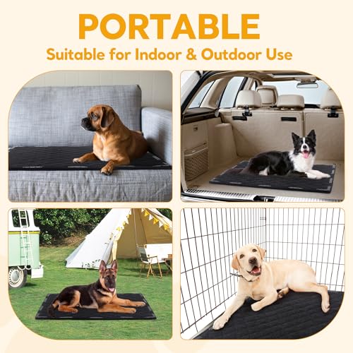 HOMBYS Chew Proof Dog Bed Mat with 12 Metal Rivets - Indestructible Kennel Pad for Teething Puppies & Aggressive Chewers, Durable Waterproof Crate Mat for Small Dogs, 29" x 18" (Indoor/Outdoor Use) - size: 29" x 18"