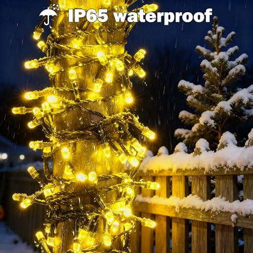 SOLARBABY Solar Christmas Lights Outdoor,142Ft 400 LED Warm White Solar String Lights Outdoor with Remote,19 Modes Waterproof Christmas String Light for Garden Patio Xmas Tree Christmas Decoration - color: Warm White, size: 1 Pack