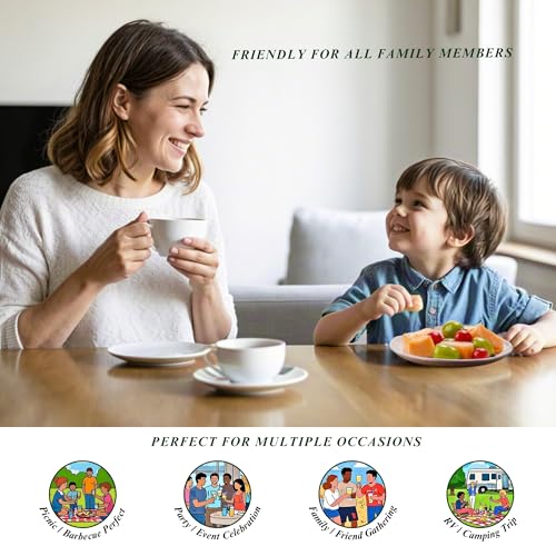 6.7-Inch Melamine Dessert Plates (Set of 6) - Unbreakable and Reusable Dinnerware with Ceramic Feel, Stackable and Dishwasher-Safe (White) - color: White