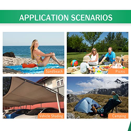 Camping Tarp Waterproof with Carry Bag for Under Tent, Ultralight Tent Footprint for Ground Camping Hiking (86" x 70") - size: 86" x 70"