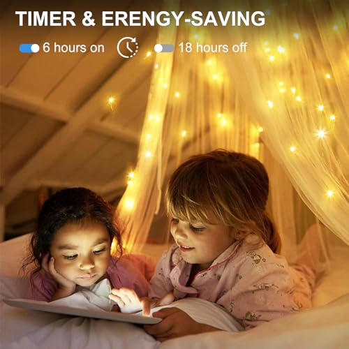 4 Pack Battery Operated Fairy Lights 16.4 Ft 50 LED Christmas Fairy Lights with Auto Timer 8 Modes, Waterproof Silver Wire Battery Twinkle Lights for Wedding Christmas Decor (Warm White) - color: Warm White-Silver Wire