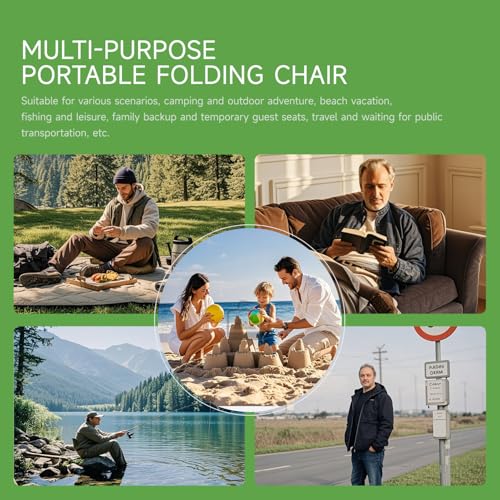 11.8" Foldable Backpack Stool Carbon Steel Collapsible Portable Pocket Chair Thickened Folding Camp Stool 350lbs for Adults Hiking Purse Stools, Black - color: Black