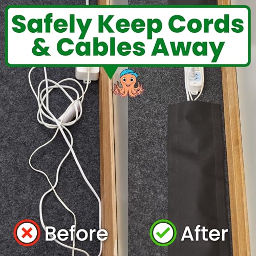 ECOHomes Carpet Cord Cover (Black, 6 Inch x 30 FT) | Cord Covers for Carpet to Hide Floor Cables and Electric Wires, Low Profile Cord Hider for Extension Cords and Cable Management in Home and Office - color: Black, size: 6 Inch x 30 FT