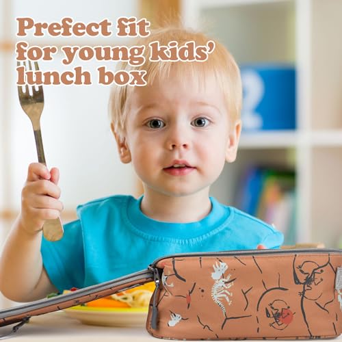 CaCTOUR Lunch Box Kids,Premium Insulated Lunch Bag for Girls Boys,Soft Bag Mini Cooler Back to School Thermal Reusable Lunch Bag for Work School Picnic （Brown Dino - color: C- B Dino
