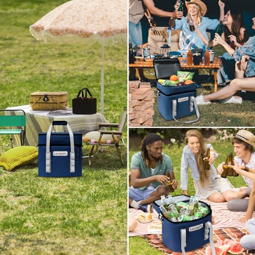 Lisa Lunch Soft Cooler 20/36 Can, Insulated Bag Portable Ice Chest Box for Lunch, Beach, Drink, Beverage, Travel, Camping, Picnic, Car, Trips, Cooler Leak-Proof - color: 20 Can blue