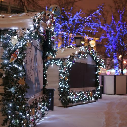 Solar String Lights for Outside, 39Ft 100 LED Solar String Lights Outdoor with 8 Modes Solar Lights for Outside Waterproof for Yard, Fence,Balcony, Party,Christmas Tree Decorations (Cold White) - color: Cold White, size: 1 Pack 100 LED