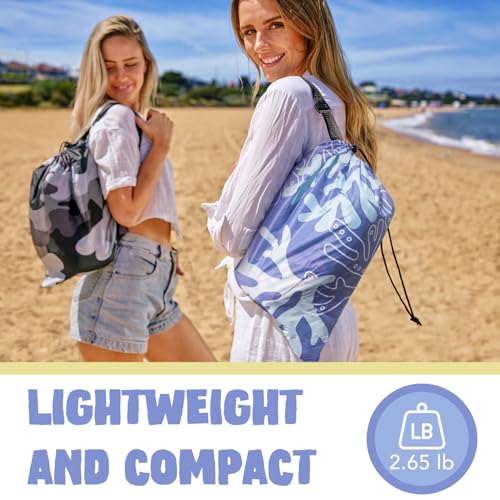 AlphaBeing Inflatable Lounger Beach Chair Accessories, Air Sofa Hammock Inflatable Couch for Camping Backyard Lakeside with Compression Sacks, Ideal Outdoor Gifts for Adults - color: Coral Lightblue