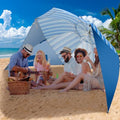LOTTAFUN Beach Shelter Umbrella Premiere UPF 50+ Umbrella Shelter for Sun and Rain Protection for Adult (10-Foot,Blue Stripe) - color: Vertical Blue Stripe