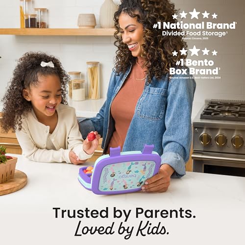Bentgo Kids Prints Leak-Proof, 5-Compartment Bento-Style Kids Lunch Box - Ideal Portion Sizes for Ages 3-7, Durable, Drop-Proof, Dishwasher Safe, & PFAS & BPA-Free Materials (Mermaids in the Sea) - color: Mermaids in the Sea