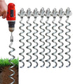 Spiral Ground Anchor - Heavy Duty Screw in Spiral Stakes, Folding Ring Ground Stakes for Securing Dogs, Tents, Trampolines, Canopies, Swing Sets, 8-Pack