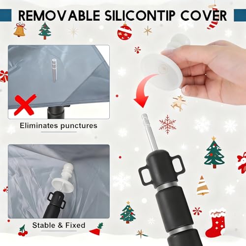 GEEWAY 2 Pcs 10FT Tarp Poles for Camping, Heavy Duty Telescoping Tent Pole, Aluminum Adjustable Tent Poles for Outdoor Activity, Wilderness Adventure and RV Travel (Grey) - color: 10ft-grey