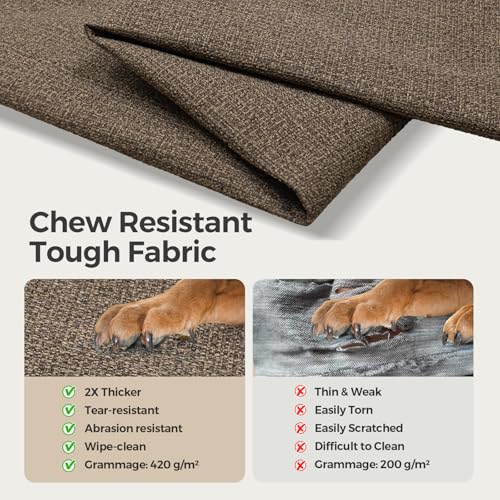 Sytopia 42-Inch Indestructible Waterproof Orthopedic Dog Bed, Chew Proof XL Size for Extra Large Dogs, Supports Up to 100 lbs, Suitable for Indoor and Outdoor Use, Great Pet Gift for Crate, Brown - color: Brown, size: 42.0"L x 29.0"W x 4.0"Th