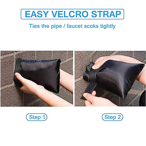 Outdoor Faucet Covers for Winter, Actgan 8.3"H x 6"W Thickened Outside Garden Faucet Socks for Freeze Protection, Reusable Insulated Faucet Covers, 6 Pack, Black - color: 6 Piece 8.3"H x 6"W Black