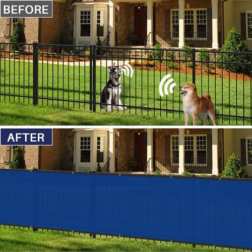 Windscreen4less 4' x 3' Privacy Fence Screen Heavy Duty Windscreen Fencing Mesh Fabric Shade Net Cover with Brass Grommtes for Outdoor Wall Garden Yard Pool Deck Blue - color: Blue, size: 4' x 3'