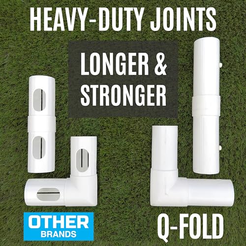 QUICKPLAY Q-Fold Soccer Goal | 30-Second Folding Design for Easy Setup | Portable & Weatherproof uPVC Soccer Goal for Backyard | Durable Post for Adults & Kids - style: 12 x 6'