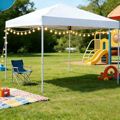 ZENY 10x10 Pop Up Canopy Tent Easy Set-up Outdoor Patio Canopy Adjustable Straight Leg Heights Instant Shelter with Wheeled Bag, Ropes - style: 10x10ft-White
