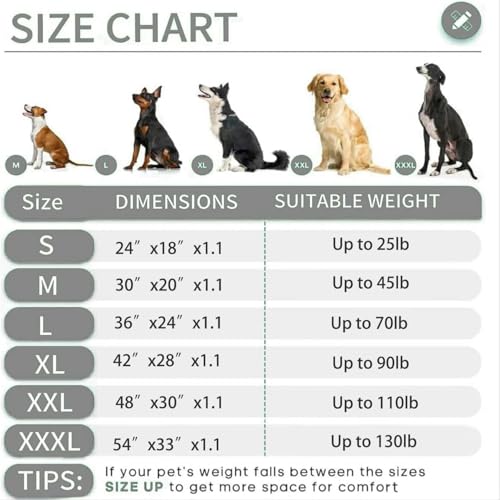 KHONSU PET Dog Bed Mat for Crate 1.1in Slim Cooling Pad Reversible Flannel & Waterproof Canva for Medium Dogs up to 45 lbs, Fits 30"x20" Basic Crate - color: Grey, size: M