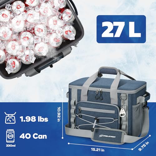 Maelstrom Soft Sided Cooler Bag, 30/40 Can Collapsible Insulated Ice Chest, Large Leakproof Portable Storage for Camping, Travel, Kayaking & Beach - color: 3.Blue, size: 40 Can