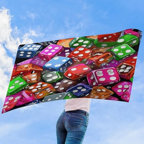 Heavy Duty Weather Resistant Polyester Flags 47x70 In, 4 Sizes Garden Flags for Outside, Games Dice Set Party Banner, Yard Decoration for Outdoor Patio, Entrance & Events - size: 47x70 Inch