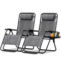 Homall Zero Gravity Chair - Adjustable Folding Lawn Chairs - Outdoor Gravity Reclining Lounge Chair with Pillows - Set of 2 (Double-Gray) - color: Double Grey, size: 2 PCS