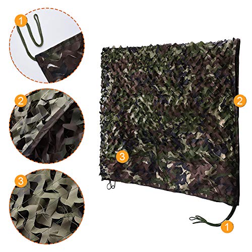 HYOUT Camo Netting Camouflage Net Bulk Roll for Hunting Blinds Ghillie Sunshade, Camping, Military Party Decoration - color: Us Woodland, size: 10x13ft(3M*4M)