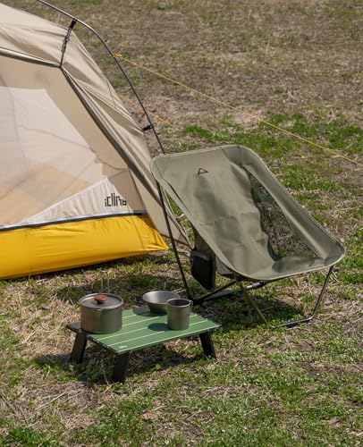 iClimb Ultralight Compact Mini Beach Picnic Folding Alu. Table with Carry Bag, Two Size (Green, S) - color: Green, size: Small