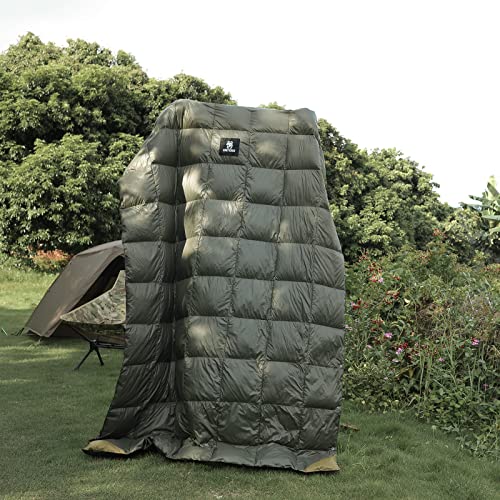 OneTigris Down Camping Blanket Warm, Lightweight, Packable, Puffy Outdoor Travel Quilt for Cold Weather Backpacking Hiking Stadium Gardening Beach Picnic