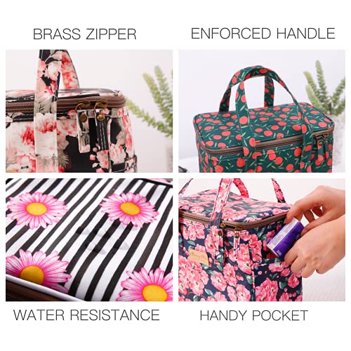 Kwang Min Avocado Insulated Lunch Bag for Women,Reusable Lunch Box,Large Cooler for Office,Picnic Outdoors,Premium Durable Fabric,Light,Ideal Summer Bag (Avocado Black) - color: Avocado Black