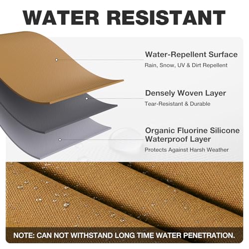 Winpull Heavy Duty Canvas Tarp 10x12 ft, 12oz (350 GSM) Polyester Canvas Water-Resistant Tarp with Rustproof Grommets, Tear-Resistant Outdoor Cover for Wood Piles, Camping, Trailer & Equipment - color: Tan, size: 10'x12'