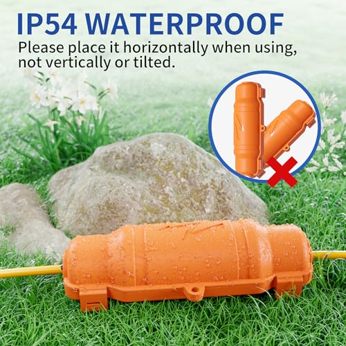 6 Pack Outdoor Extension Cord Safety Cover with Waterproof Seal IP54 Water-Resistant, Weatherproof Electrical Connection Box with 2 Latches, Plug, Socket, Holiday Decoration Light,Orange - color: Orange, size: 6 Pack