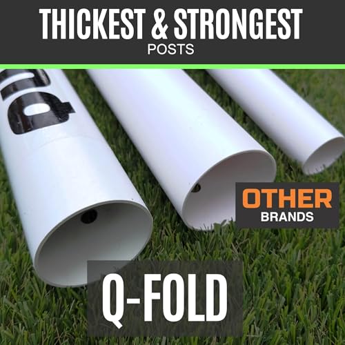 QuickPlay Q-Fold Match Soccer Goal – 30-Second Folding Design for Easy Setup | Portable Net for Backyard | Weatherproof Goal Post for Adults & Kids – [Single Goal] - style: 8 x 5'
