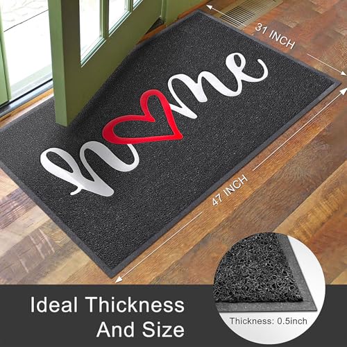 KILOCOCO Door Mat Outdoor Doormat Welcome Mat Funny Home Mats Non-Slip Front Door Mat for Entrance Indoor Door Mats for Garage Patio 31"x47", Black - color: Home, size: 2'8" x 4' (Rectangular)