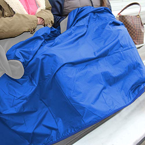 Threadart Outdoor Rainproof & Windproof Thick Stadium Blanket | for Camping, Picnic, Sports, Festivals, Football, Baseball, Concerts, Parks, Beach 55" x 79" - color: Grey/Royal Blue