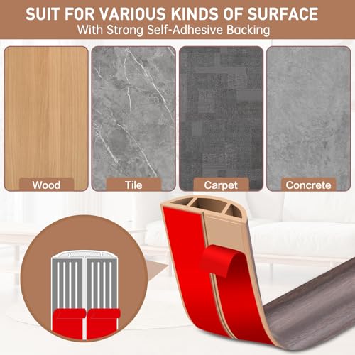 Floor Cord Cover Self Adhesive Cord Hider Floor Extension Cord Covers for Floor Power Cord Protector Cable Management Prevent Cable Trips Cable Cavity 0.47" W x 0.27" H (Brown Walnut Wood, 3.3Ft) - color: Brown Walnut Wood, size: 1.18" x 3.3'