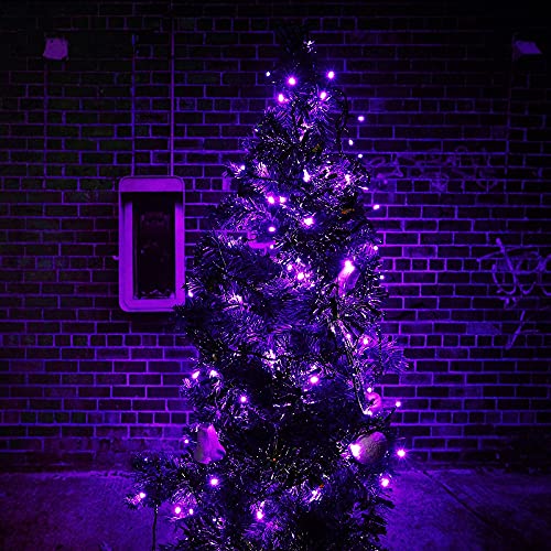 Connectable Purple String Lights, 2pack 164ft 400Led 13 Modes String Lights Plug in, Twinkle Light with Timer Indoor/Outdoor for Tree Party Halloween Decorations - color: Purple
