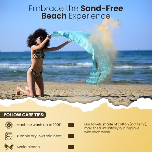 Gold CASE LYCIA Turkish Beach Towel Set of 6 – 100% Cotton Turkish Beach Towels Bulk 70 x 38'' – LYCIA Oversized, Quick Dry & Sand Free Beach Towel – Lightweight Towels Set in Black - color: Black, style: Beach-Bath Towel Set