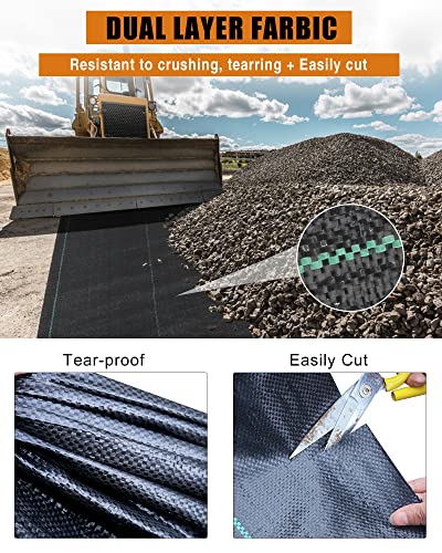 5oz Weed Barrier Landscape Fabric-Durable & Heavy Duty Weed Block Gardening Mat, Eco-Friendly & Convenient Design for Soil Stabilization, Landscaping, Weed Barrier(4ft x 100ft), Black