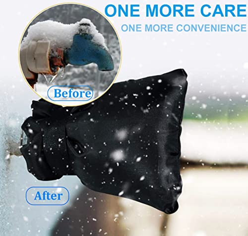 Outdoor Faucet Covers for Winter Freeze Protection, Upgraded Thicken 8.5" H x 6.1" W Outside Garden Faucet Socks for Winter Waterproof Reusable Hose Bibs Insulated Spigot Cover, 2 Pack Black - color: Black - 2 Pack