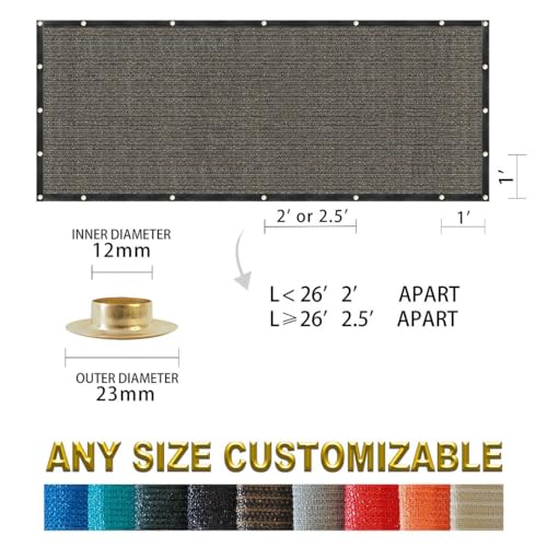 Houssity Brown 6' x 2' Fence Privacy Screen Cover Panel Shade Cloth Fabric for Chain Link Fence Patio Pool Driveway Walkway Construction Project Playground Outdoor Events - color: Brown, size: 6' x 2'