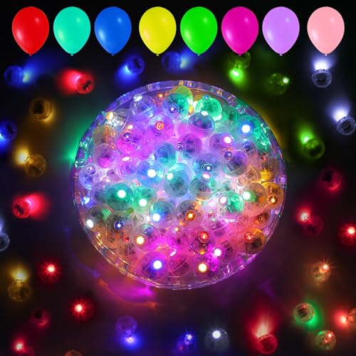 Aogist 100pcs Balloon Lights,Long Standby Time Waterproof Twinkle Mini Light,Battery Powered,Round LED Ball Lamp for Balloon Paper Lantern Party Wedding Christmas Halloween Decorative,Multicolor-Flash - color: Multicolor, size: 0.6inch (Flash)