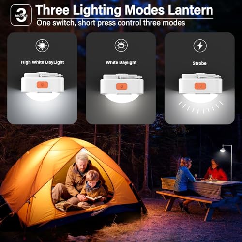 Rechargeable Camping Lights FLY2SKY 2Pcs White Tent Lights Mini Flashlight Portable LED Camping Lantern Survival Gear Camping Accessories for Hiking Backpacking Fishing Hurricane Emergency Outage - style: 2 Pcs White